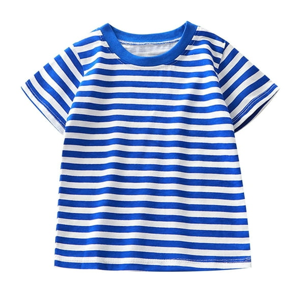 Boys T-Shirts Striped Short Sleeve Crewneck Casual Summer Shirt Boys Graphic Tees for Boys 5-6 Years