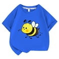 thumbnail image 1 of Boys T Shirts Summer Cute Cartoon Honey Bee Print Print Short Sleeved Casual T Shirt for Kids Boys and Girls Summer Tops Blue 6 Years-7 Years, 1 of 2