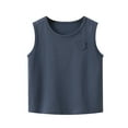 thumbnail image 1 of Boys T Shirts Summer Toddler Kids Thin Sleeveless Tank Tops Solid Color T Shirt Vest Tops Summer Tops Blue 18 Months-24 Months, 1 of 4