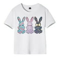 thumbnail image 1 of Boys T Shirts Toddler Girls Boys Easter Summer Short Sleeve Letter Carton Prints T Shirt Tops Graphic Tees Purple 7 Years-8 Years, 1 of 3