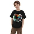 thumbnail image 1 of Boys T Shirts Toddler Kids Boys Summer Soccer Basketball Rugby Print Short Sleeve Casual T Shirt Lightweight Breathable Soft Top Summer Tops Black1 5 Years-6 Years, 1 of 4