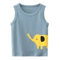 thumbnail image 1 of Boys T Shirts Toddler Kids Cartoon Elephant Prints Tank Tops Sleeveless Crewneck Vest T Shirts Tops Graphic Tees Light Blue 3 Years-4 Years, 1 of 6