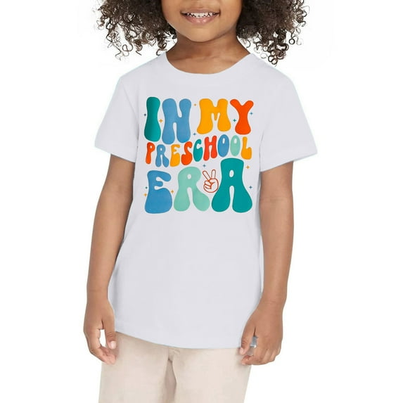 Boys T Shirts Toddler Summer First Day of School T Shirt Kids in My Preschool Shirt Child Kindergarten Tops Graphic Tee White 2 Years-3 Years