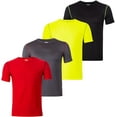 thumbnail image 1 of Boys T-Shirts - Youth Big Kids Active Workout Dry-Fit Stretch Crew Neck Short Sleeve Top 4 Pack, 1 of 6