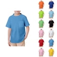 thumbnail image 1 of Boys T Shirts with Pocket Summer Solid Dorp Shouler Crew Neck Short Sleeve Oversized T Shirt School Uniform 2-13 Years, 1 of 4