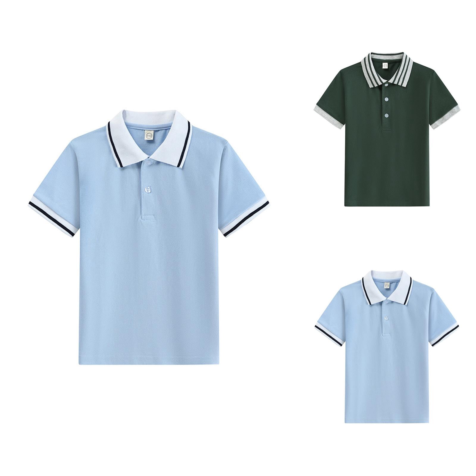 Boys' T-shirts Casual Cotton Tunic Toddler Kids Short Sleeve Solid Tee ...