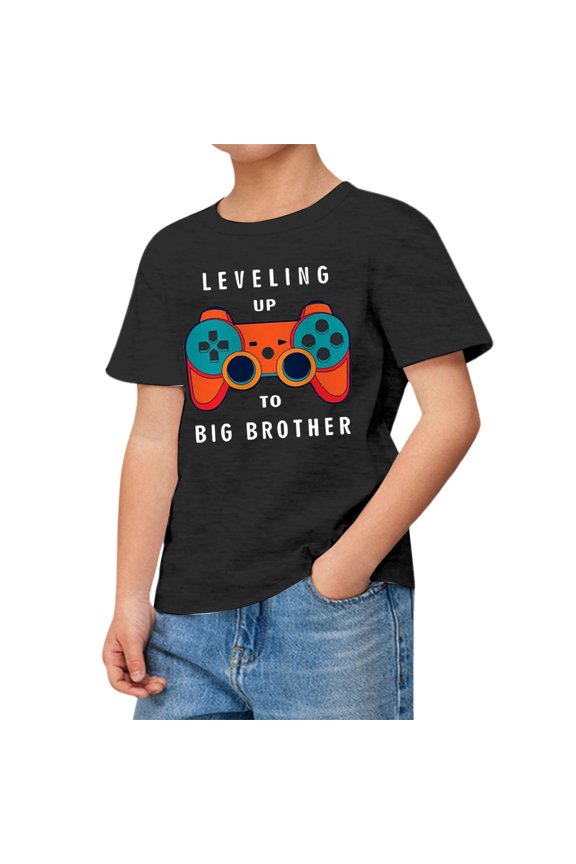 Boys T-shirts Short Sleeve Crewneck Gamepad Graphic Tees Summer Loose Casual Stylish Breathable Everyday Wear Tops Kids T Shirts Size 1-2Y