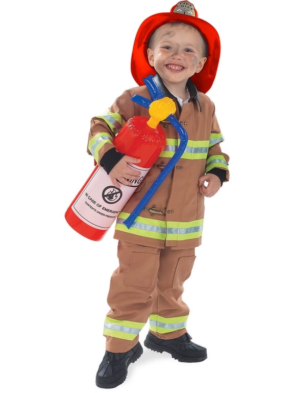 Firefighter Classic Tan Costume for Toddlers, Unisex 2T-4T