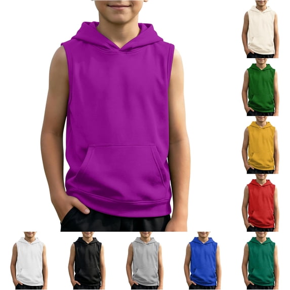 Boys Tank Top Muscle Tee Sleeveless Workout Shirt Athletic for Kids Basketball Sleeve Youth
