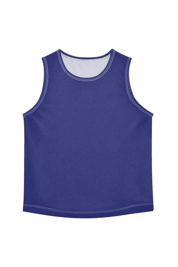Boys' Tank Top Shirts - Quick-Dry Athletic Boys' Tank Top for Running & Gym - Breathable Muscle Tee with Racerback Design Cobalt Blue Solid Color