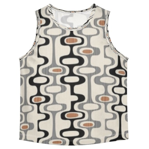 Boys' Tank Top Shirts - Quick-Dry Athletic Boys' Tank Top for Running & Gym - Breathable Muscle Tee with Racerback Design Square Grid