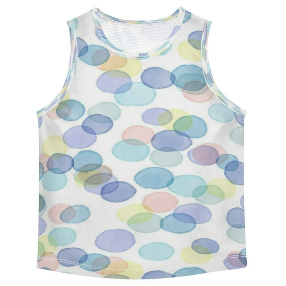 Boys' Tank Top Shirts - Quick-Dry Athletic Boys' Tank Top for Running & Gym - Breathable Muscle Tee with Racerback Design Various Colored Dots