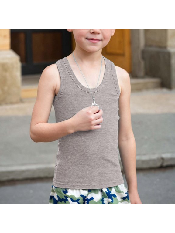 Boys Tank Top Undershirt Thin Layering Sleeveless Shirt For Toddlers Kids Children Summer Wear Cozy Shirts Tees Tops Girls Boys ,Grey,2-3 Years