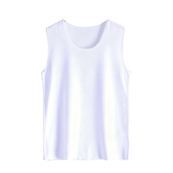Boys Tank Tops Boys Sleeveless Vests Solid Color Round Neck Basic Shirt Breathable Lightweight Summer Casual Tops for School Sports Daily Wear