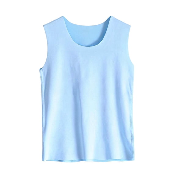 Boys Tank Tops Boys Sleeveless Vests Solid Color Round Neck Basic Shirt Breathable Lightweight Summer Casual Tops for School Sports Daily Wear