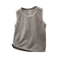 thumbnail image 1 of Boys Tank Tops, Breathable Mesh Summer Tanks for Boy Casual Loose Crew Neck Sleeveless Tee Shirts, Gray, 3 Years, 1 of 6