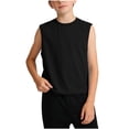thumbnail image 1 of Boys Tank Tops Sleeveless Crewneck Athletic T-Shirts Kids Workout Basic Tees Solid Undershirts, 1 of 6