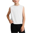 thumbnail image 1 of Boys Tank Tops Sleeveless Crewneck Athletic T-Shirts Kids Workout Basic Tees Solid Undershirts, 1 of 6