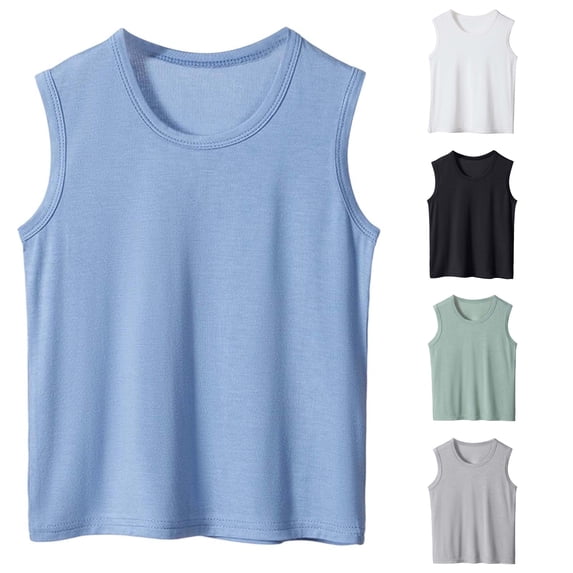 Boys Tank Tops for Summer Sleeveless Shirt Soft Comfortable Casual Wear Lightweight Breathable Tee for Daily Outfits Boys Cut off Shirt 15-16 Years
