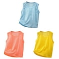 thumbnail image 1 of Boys Tank Tops Unisex Solid Breathable Mesh Tank Top Soft Cotton Blend Sleeveless Shirt Quick Dry Summer Playwear Baby Boy Summer Clothes 3 Pack - Light Blue/Red/Yellow 8 Years-9 Years, 1 of 6
