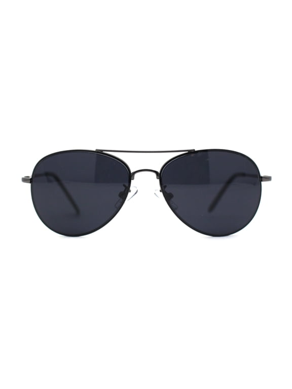Boys Tear Drop Officer Style Metal Rim Fashion Sunglasses Gunmetal Black