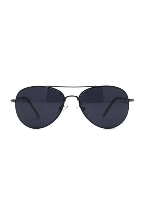 Boys Tear Drop Officer Style Metal Rim Fashion Sunglasses Gunmetal Black