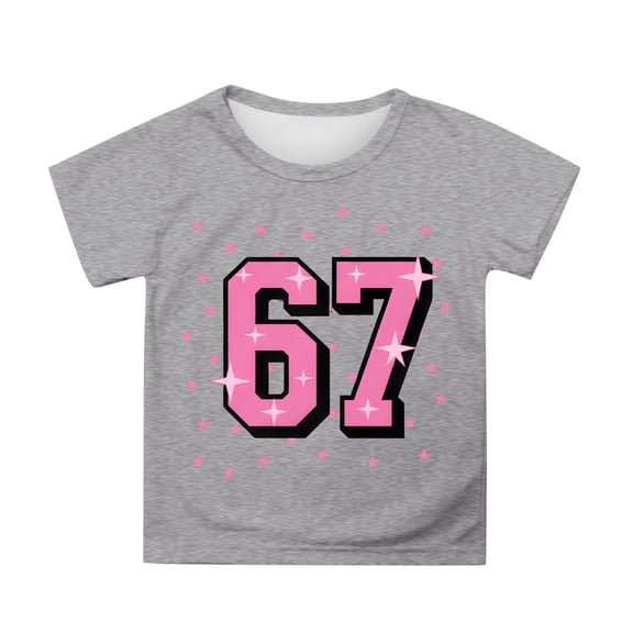 Boys Tee Shirts Short Sleeve Hop 6 7 Number Print Casual Tops Clothes Size 3 Y