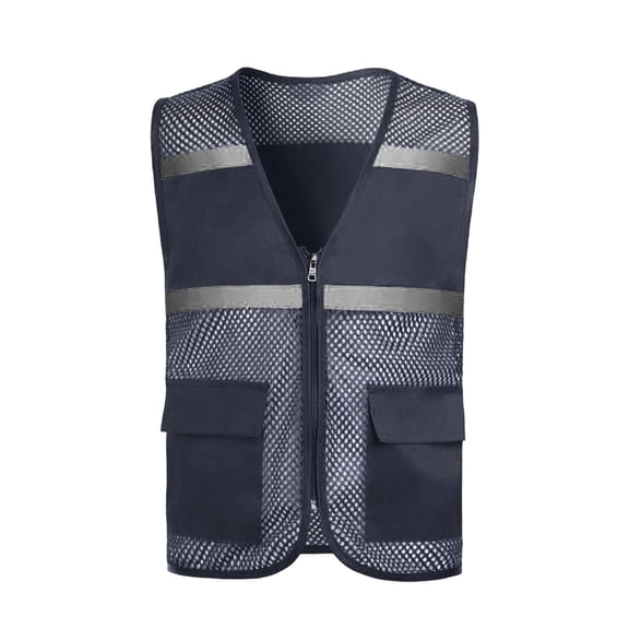 Boys Teen Kids High Visibility Vest Hi Vis Reflective Mesh Safety Vests for Running, Cycling 8-18 Years Navy