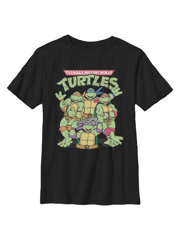 Boys Teenage Mutant Ninja Turtles Group Shot Logo T Shirt