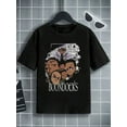 thumbnail image 1 of Boys & Teens' Casual Graphic Print Round Neck Short Sleeve T-Shirt, Summer Top, 1 of 5