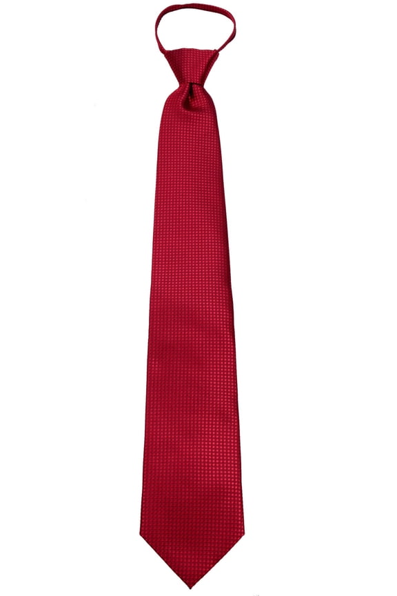 Boys Textured 14 inch Solid Zipper Necktie Ties
