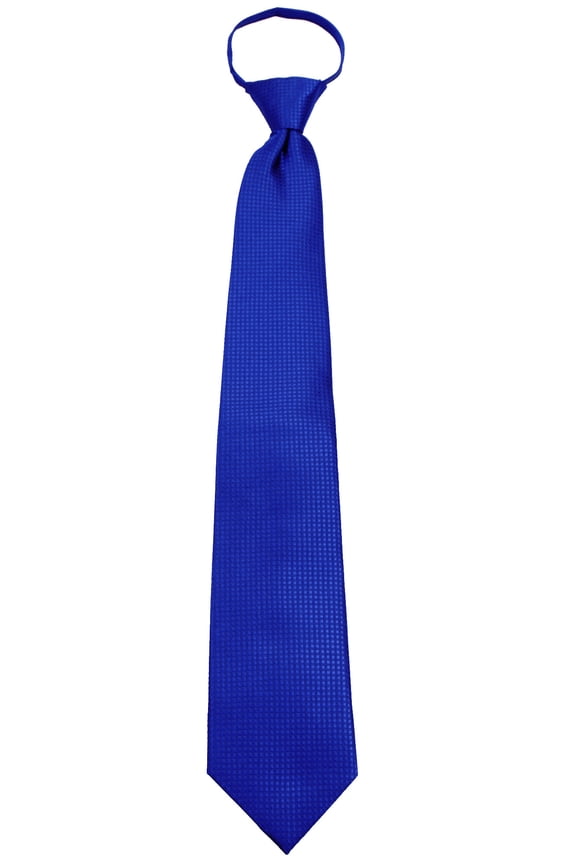 Boys Textured 14 inch Solid Zipper Necktie Ties
