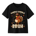 thumbnail image 1 of Boys' Thanksgiving Gobble Turkey Graphic T-Shirt, Funny Fall Short Sleeve Shirt, 1 of 7