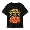 thumbnail image 1 of Boys' Thanksgiving Turkey Graphic T-Shirt, 100% Cotton Short Sleeve Shirt, 1 of 7