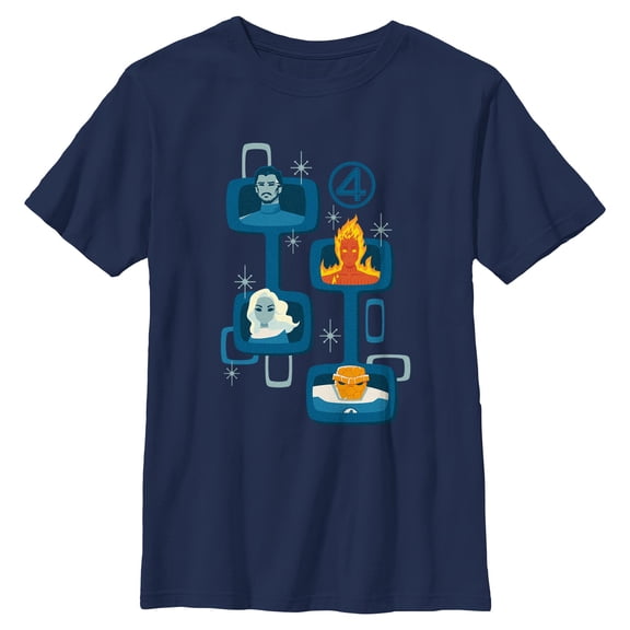 Boys The Fantastic Four: First Steps Cartoon Icons T Shirt