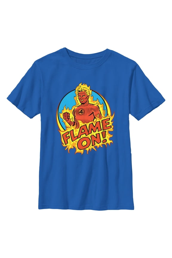 Boys The Fantastic Four: First Steps Human Torch Flame On Phrase T Shirt