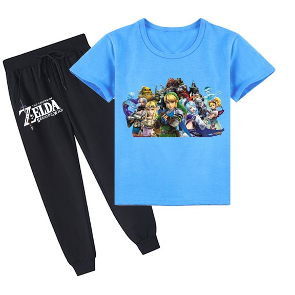 Boys The Legend of Zelda Cotton Short Sleeve T-shirt & Long Pants Kids Casual Sport Top for Summer Sets Outfits