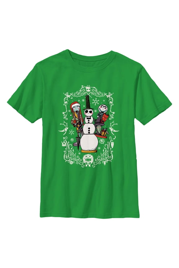 Boys The Nightmare Before Christmas Sally and Snowman Jack T Shirt