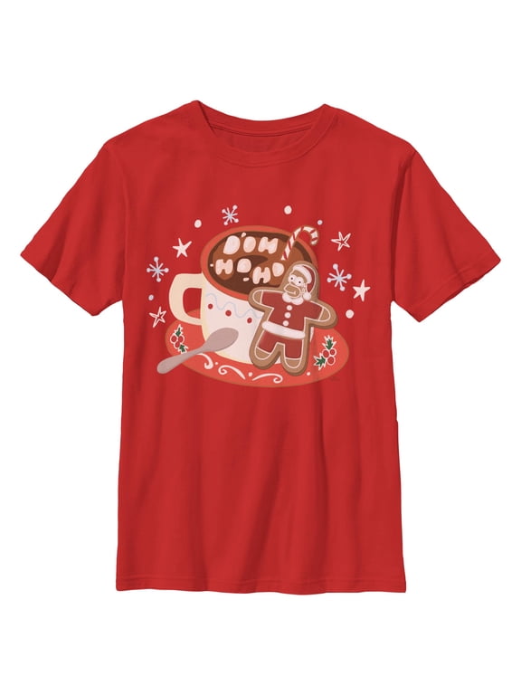 Boys The Simpsons Santa Homer Claus Doh Ho Ho Short Sleeve T-Shirt