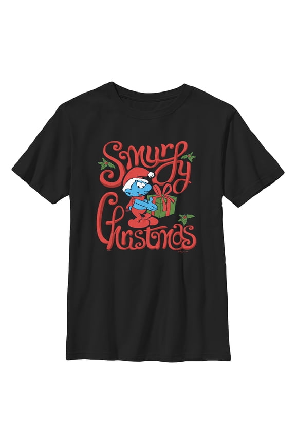 Boys The Smurfs A Jolly Smurfy Christmas T Shirt