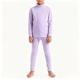 thumbnail image 1 of Boys Thermal Base Layer Set for Everyday Outdoor Adventures Warm -Lined Crewneck Top and Matching Pants Kids Outfit, 6-7 Years, Purple, 1 of 3