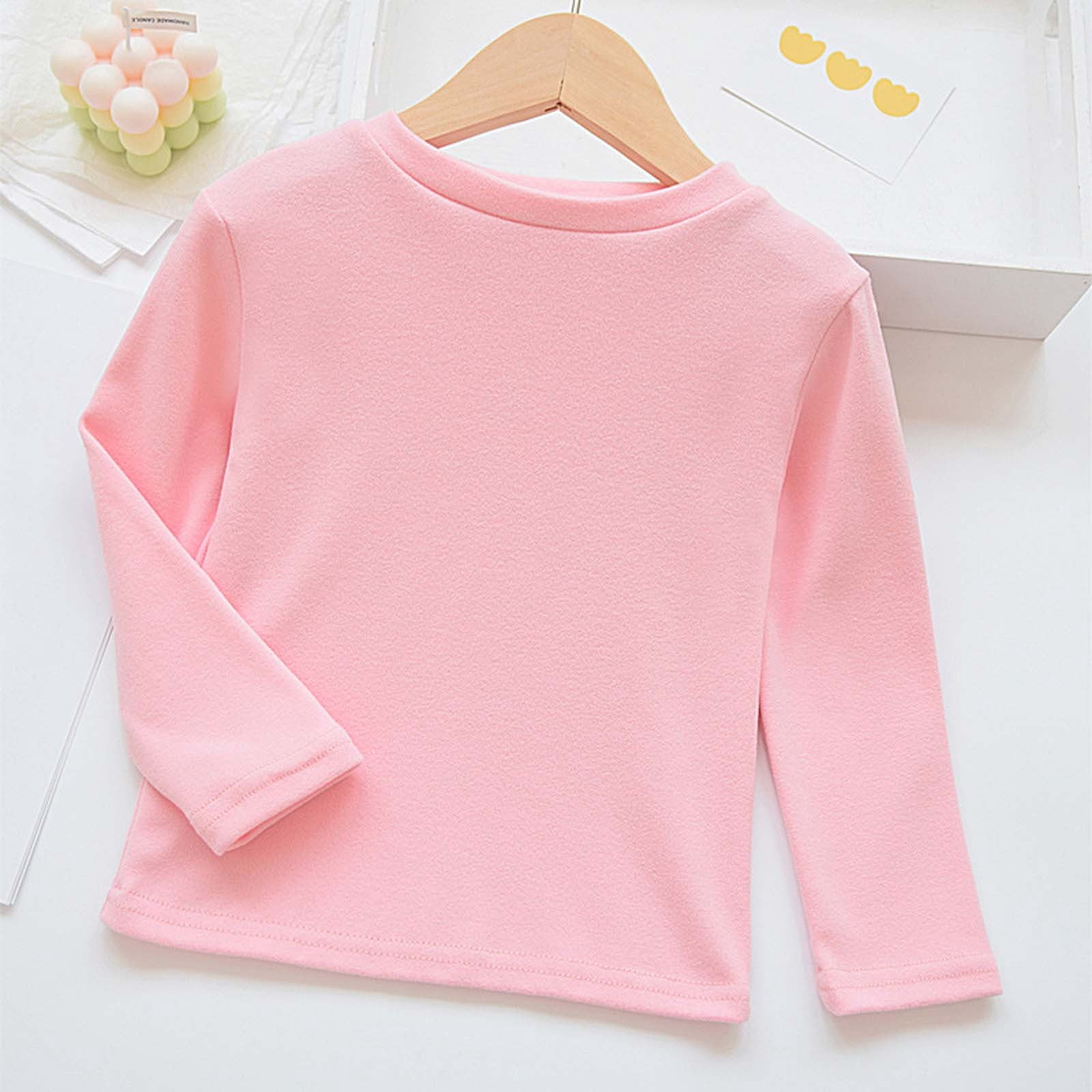 Kids Warm Turtleneck Full-Sleeve Shirt – Soft Pashmina Cotton (Pink)