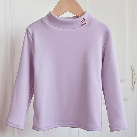 Boys Thermal Shirt Purple Boys Long Sleeve Shirts Kids Turtleneck Casual Basic Tees Boys Fall Shirts Girls Shirts Size 4-5 Years
