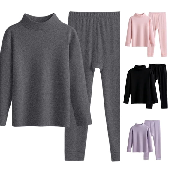 Boys Thermal Underwear Midweight Base Layer Crewneck Long Sleeve Top and Pants Two Piece Outfit for Kids Soft Warm Lined Comfort Size 10-11 Years