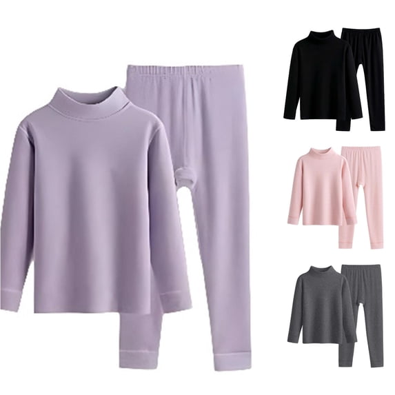 Boys Thermal Underwear Midweight Base Layer Crewneck Long Sleeve Top and Pants Two Piece Outfit for Kids Soft Warm Lined Comfort Size 14-15 Years