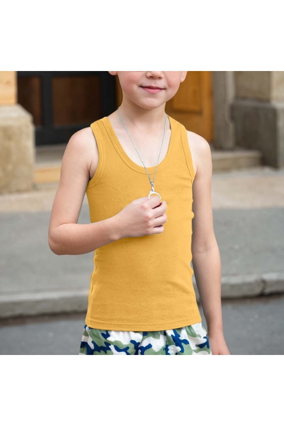 Boys Thin Layering Tank Top Undershirt Sleeveless Shirt For Toddlers Kids Summer Casual Wear T-Shirts Kids Short Sleeve Crewneck Solid Basic Tees Casual Tops