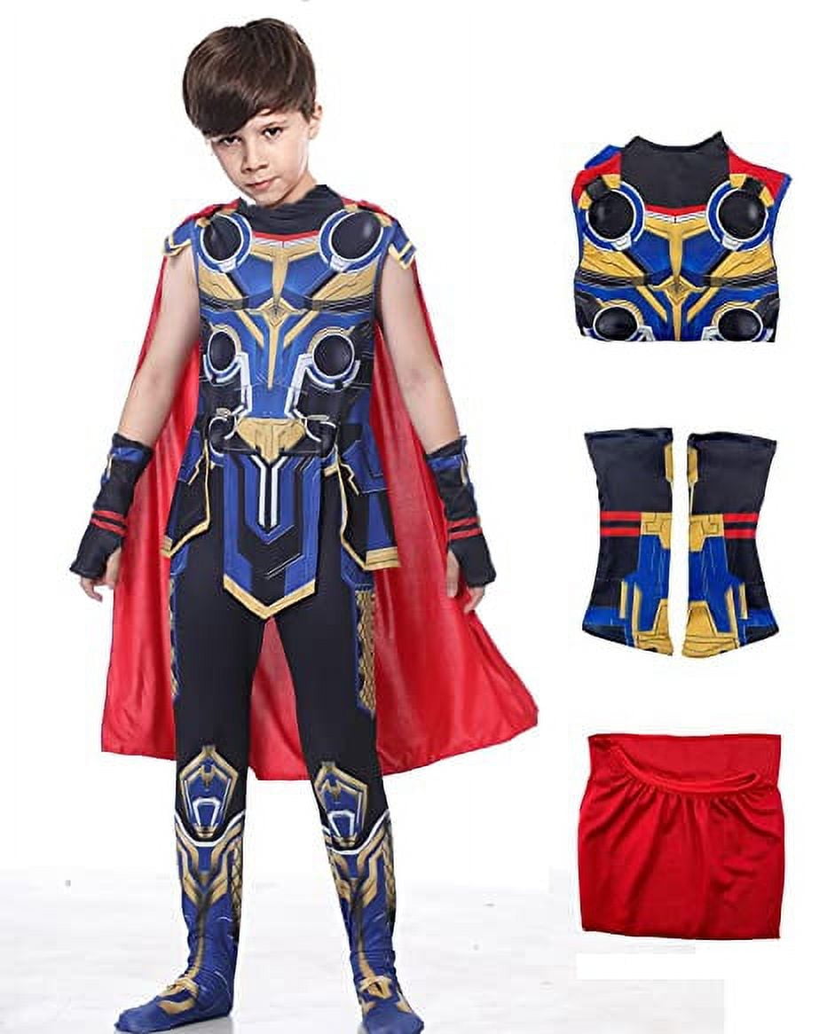 Boys Thor Costume Cosplay Jumpsuit Thor Love and Thunder Costume with