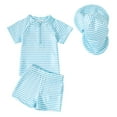 thumbnail image 1 of Boys Three Piece Swimsuit Long Sleeve Upf 50+ Cartoon Cute Student Swimsuit For Kids,Toddler Baby Size 2-3T,Blue, 1 of 7