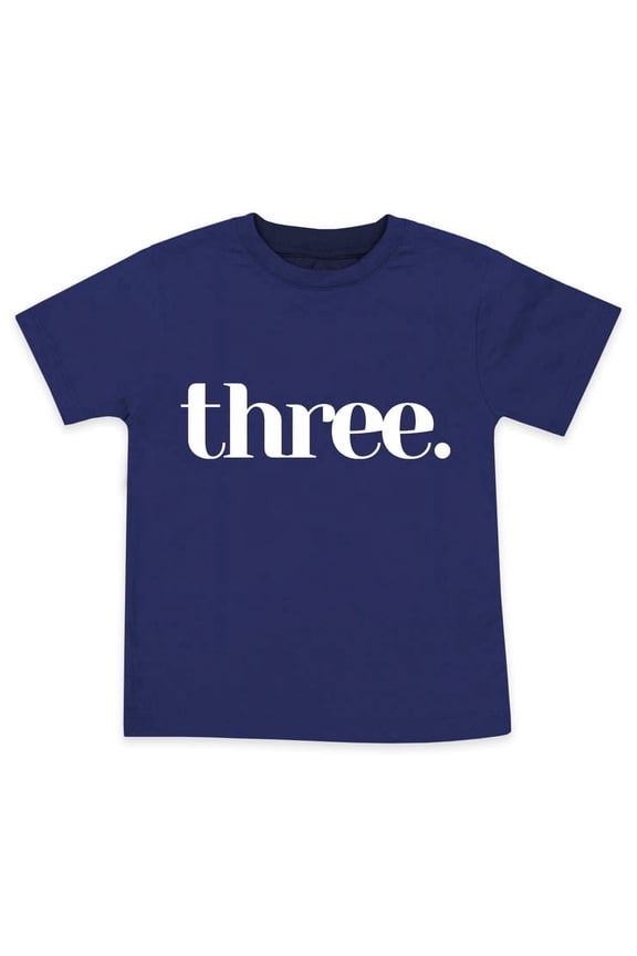 Boys Three Year Old Birthday Tshirts for Third Bday Party for 3 Year Old Toddler in Blue