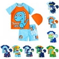 thumbnail image 1 of Boys Toddler 3 Piece Rash Guard Swimsuits Short Sleeve UPF 50+ Sun Protection Swimwear Sets 1-6 Years, 1 of 7
